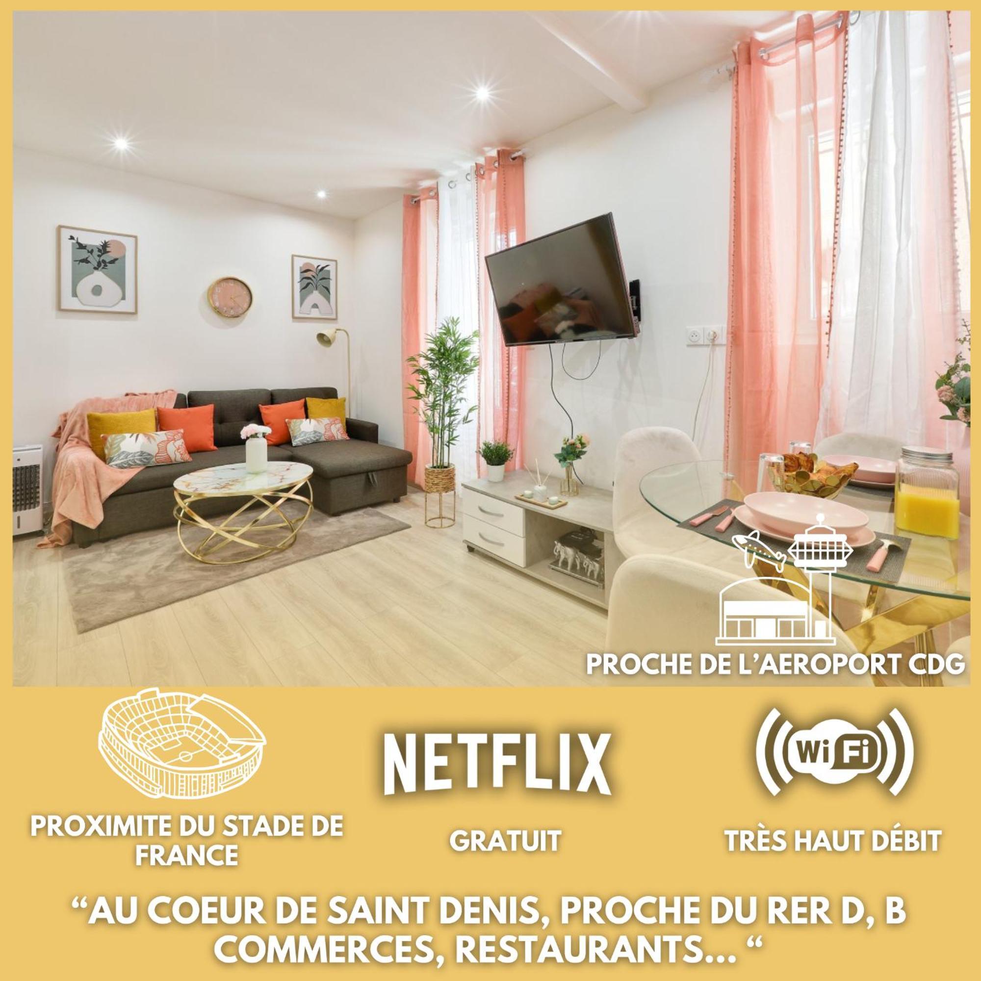 Le Nid Douillet Appartement Confortable A 5 Min Du Stade De France Et Proche De L'Aeroport Cdg แซงต์-เดอนี ภายนอก รูปภาพ